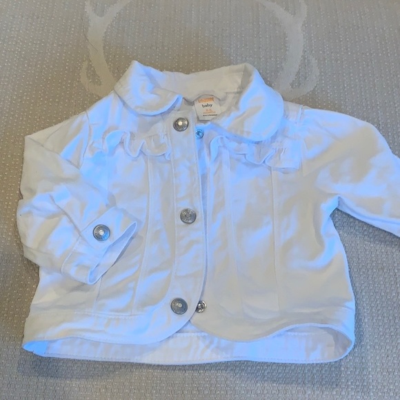 baby girl white denim jacket